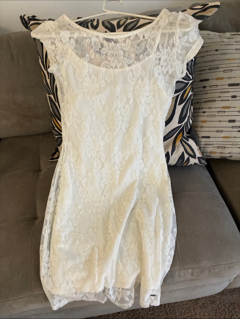 Hollister White Lace Midi Dress